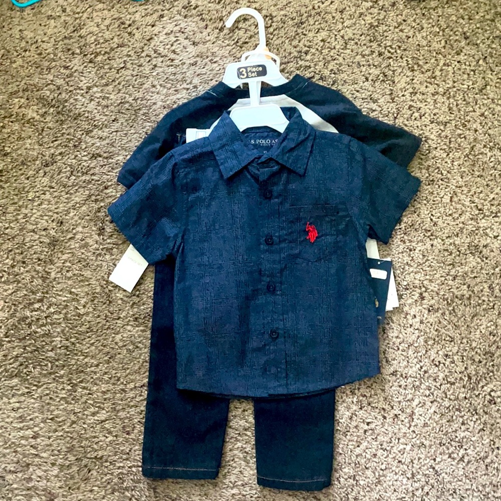 US polo association three-piece to T boys set.